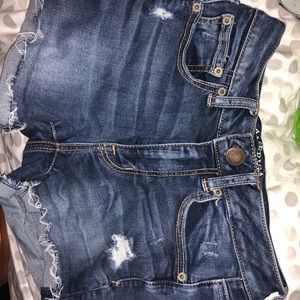 Denim super stretch high rise shorts